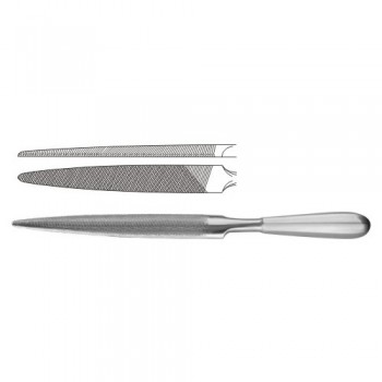 Bone File Semi-Round Stainless Steel, 28 cm - 11"